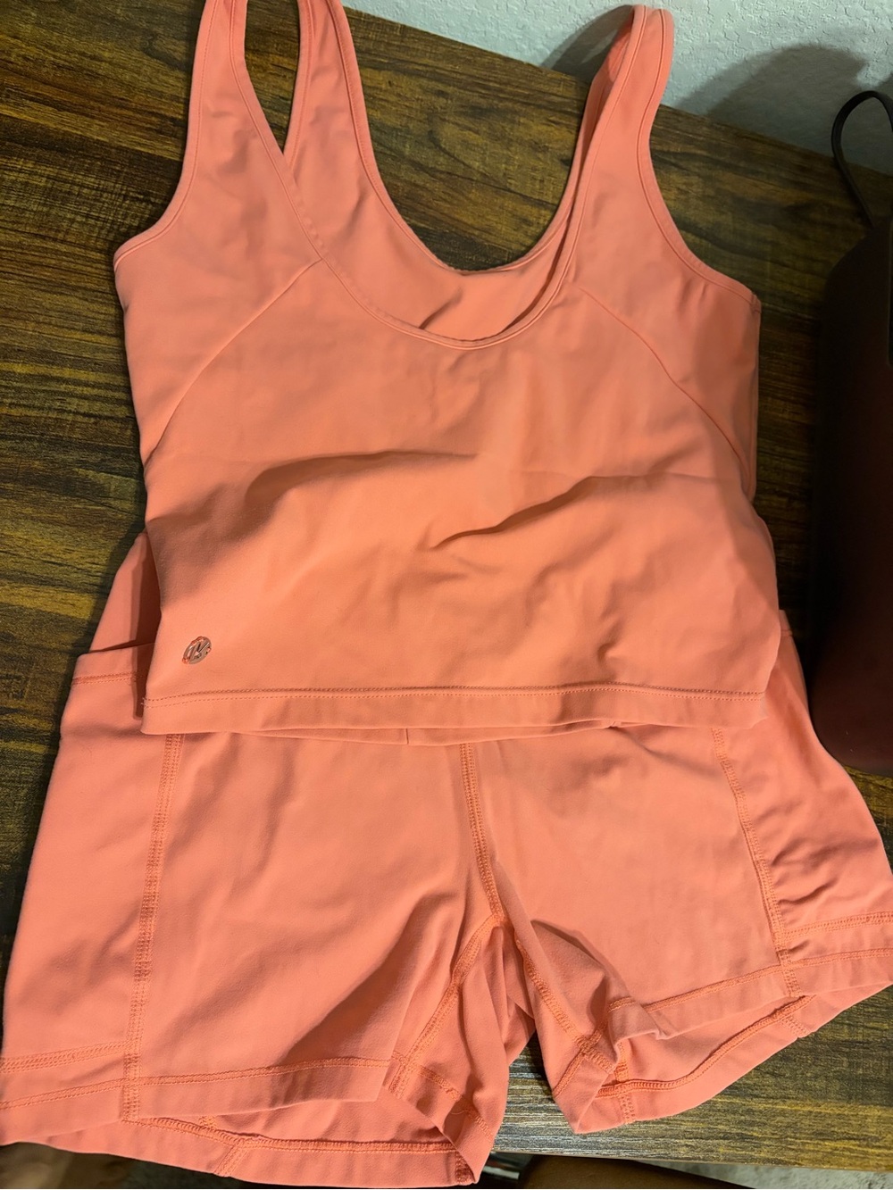 BuffBunny Peach-Pink Women's Tank & Shorts Active Set